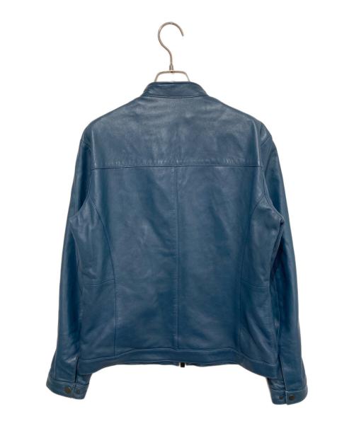 MONSIEUR NICOLE（ムッシュニコル）MONSIEUR NICOLE (ムッシュニコル) レザージャケット ブルー サイズ:46の古着・服飾アイテム