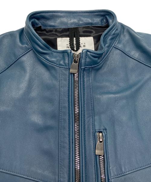 MONSIEUR NICOLE（ムッシュニコル）MONSIEUR NICOLE (ムッシュニコル) レザージャケット ブルー サイズ:46の古着・服飾アイテム