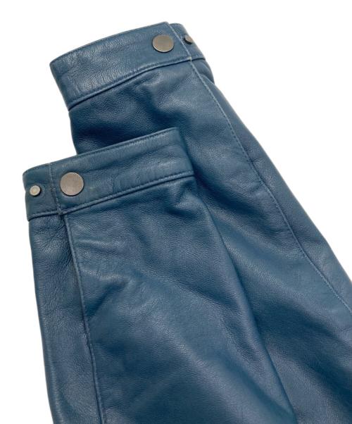 MONSIEUR NICOLE（ムッシュニコル）MONSIEUR NICOLE (ムッシュニコル) レザージャケット ブルー サイズ:46の古着・服飾アイテム