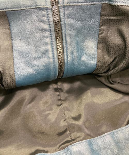 MONSIEUR NICOLE（ムッシュニコル）MONSIEUR NICOLE (ムッシュニコル) レザージャケット ブルー サイズ:46の古着・服飾アイテム