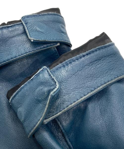 MONSIEUR NICOLE（ムッシュニコル）MONSIEUR NICOLE (ムッシュニコル) レザージャケット ブルー サイズ:46の古着・服飾アイテム