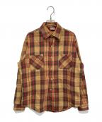 big macビッグマック）の古着「70’sネルシャツ」｜レッド×ベージュ