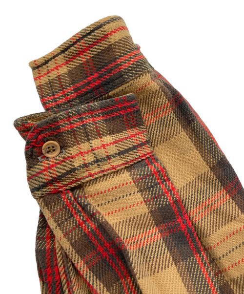 big mac（ビッグマック）BIG MAC (ビッグマック) 70’sネルシャツ レッド×ベージュ サイズ:Ｍの古着・服飾アイテム