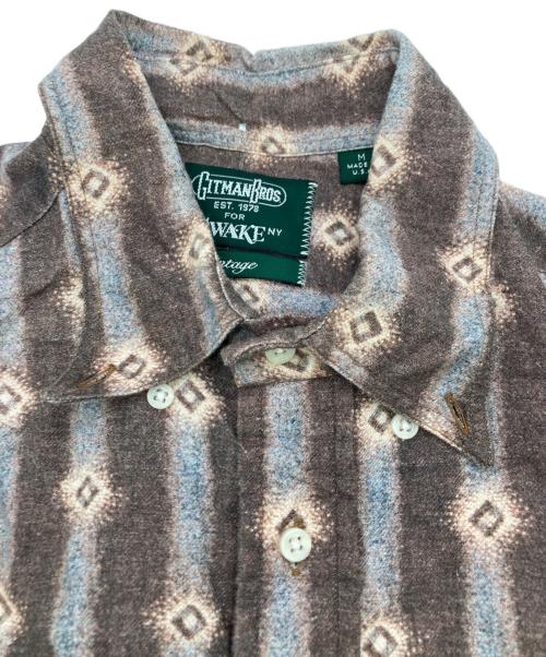 GITMAN BROS VINTAGE（ギットマン ブラザーズ ヴィンテージ）GITMAN BROS VINTAGE (ギットマン ブラザーズ ヴィンテージ) AWAKE (アウェイク) 総柄シャツ ブラウン サイズ:Ｍの古着・服飾アイテム