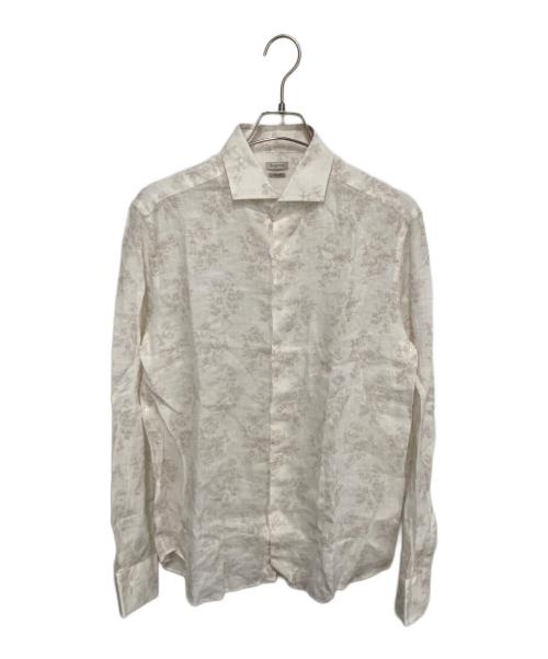 Bagutta（バグッタ）Bagutta (バグッタ) リネン総柄シャツ ホワイト サイズ: 41/16の古着・服飾アイテム