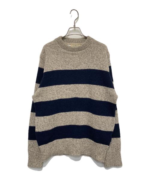 L.L.Bean（エルエルビーン）L.L.Bean (エルエルビーン) ボーダーニット ネイビー×アイボリー サイズ:Lの古着・服飾アイテム