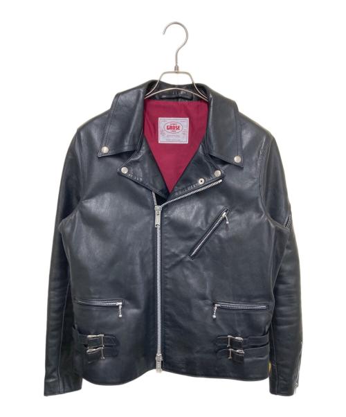 JAMES GROSE（ジェームスグロース）JAMES GROSE (ジェームスグロース) GEORGIAN ホースレザータイプ ダブルライダースジャケット ブラック サイズ:38の古着・服飾アイテム