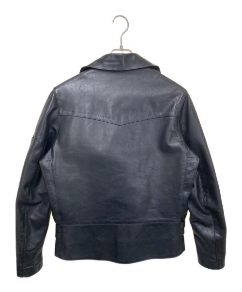 JAMES GROSE（ジェームスグロース）JAMES GROSE (ジェームスグロース) GEORGIAN ホースレザータイプ ダブルライダースジャケット ブラック サイズ:38の古着・服飾アイテム