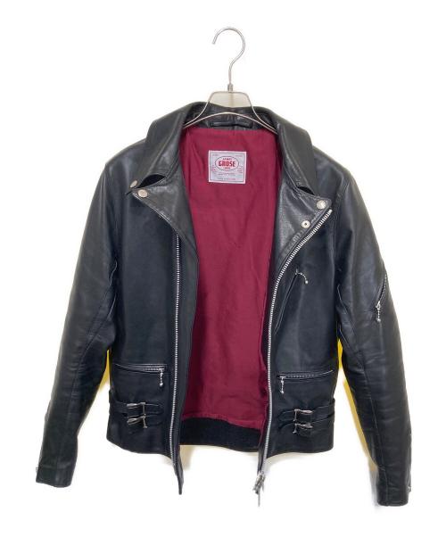 JAMES GROSE（ジェームスグロース）JAMES GROSE (ジェームスグロース) GEORGIAN ホースレザータイプ ダブルライダースジャケット ブラック サイズ:38の古着・服飾アイテム