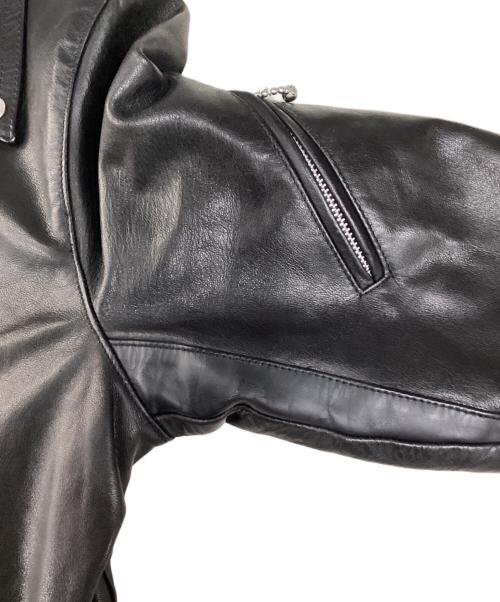 JAMES GROSE（ジェームスグロース）JAMES GROSE (ジェームスグロース) GEORGIAN ホースレザータイプ ダブルライダースジャケット ブラック サイズ:38の古着・服飾アイテム