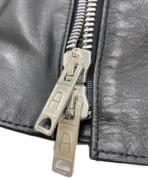 JAMES GROSE（ジェームスグロース）JAMES GROSE (ジェームスグロース) GEORGIAN ホースレザータイプ ダブルライダースジャケット ブラック サイズ:38の古着・服飾アイテム