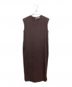 TOMORROW LANDトゥモローランド）の古着「オーガニックコットン ノースリーブワンピース」｜ブラウン