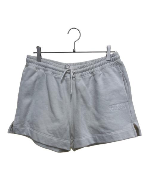 GANNI（ガニー）GANNI (ガニー) ロゴ刺繍スウェットハーフパンツ ホワイト サイズ:XLの古着・服飾アイテム