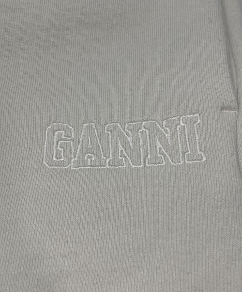 GANNI（ガニー）GANNI (ガニー) ロゴ刺繍スウェットハーフパンツ ホワイト サイズ:XLの古着・服飾アイテム