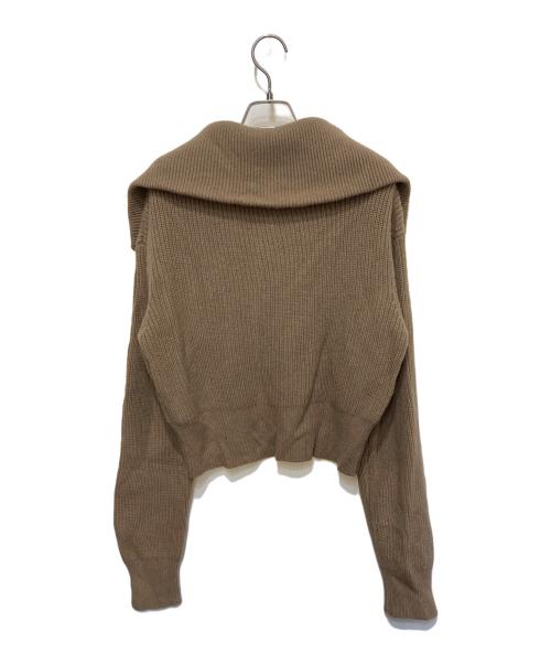 MICHAEL KORS（マイケル・コース）MICHAEL KORS (マイケル・コース) ウールブレンド ハーフジップ クロップド セーター ベージュ サイズ:Ｍの古着・服飾アイテム