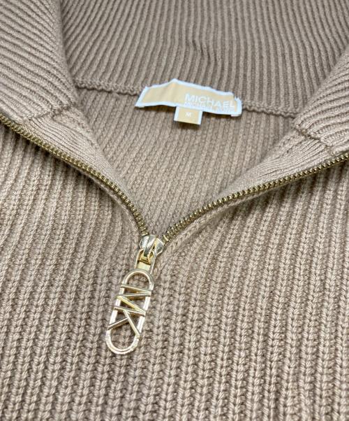 MICHAEL KORS（マイケル・コース）MICHAEL KORS (マイケル・コース) ウールブレンド ハーフジップ クロップド セーター ベージュ サイズ:Ｍの古着・服飾アイテム