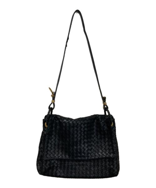 BOTTEGA VENETA（ボッテガベネタ）BOTTEGA VENETA (ボッテガベネタ) イントレチャートワンショルダーバッグ ブラックの古着・服飾アイテム