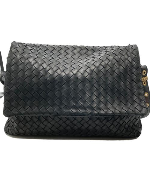 BOTTEGA VENETA（ボッテガベネタ）BOTTEGA VENETA (ボッテガベネタ) イントレチャートワンショルダーバッグ ブラックの古着・服飾アイテム