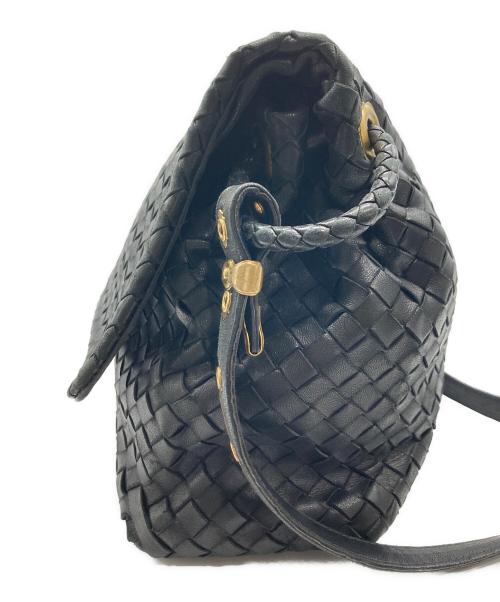 BOTTEGA VENETA（ボッテガベネタ）BOTTEGA VENETA (ボッテガベネタ) イントレチャートワンショルダーバッグ ブラックの古着・服飾アイテム