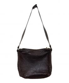 BOTTEGA VENETA（ボッテガベネタ）の古着「イントレチャートショルダーバッグ」｜ブラウン