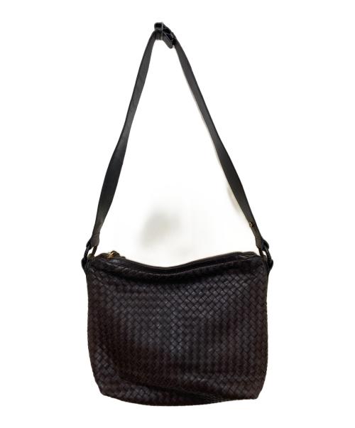 BOTTEGA VENETA（ボッテガベネタ）BOTTEGA VENETA (ボッテガベネタ) イントレチャートショルダーバッグ ブラウンの古着・服飾アイテム