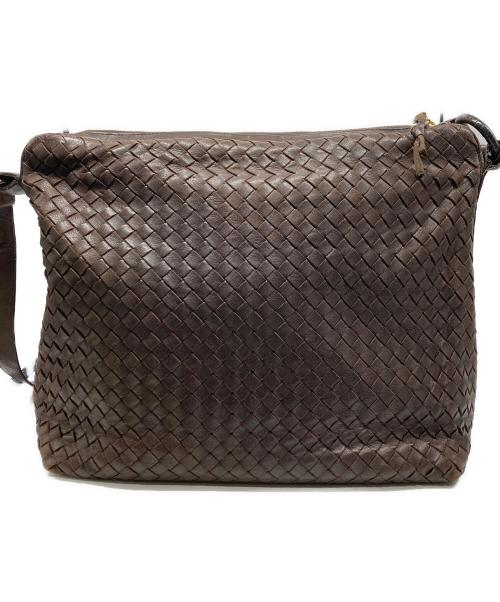 BOTTEGA VENETA（ボッテガベネタ）BOTTEGA VENETA (ボッテガベネタ) イントレチャートショルダーバッグ ブラウンの古着・服飾アイテム