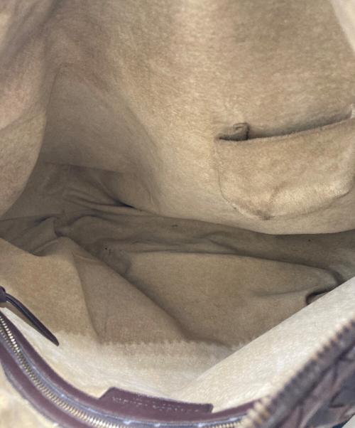 BOTTEGA VENETA（ボッテガベネタ）BOTTEGA VENETA (ボッテガベネタ) イントレチャートショルダーバッグ ブラウンの古着・服飾アイテム