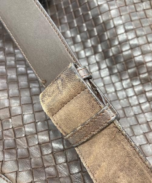 BOTTEGA VENETA（ボッテガベネタ）BOTTEGA VENETA (ボッテガベネタ) イントレチャートショルダーバッグ ブラウンの古着・服飾アイテム