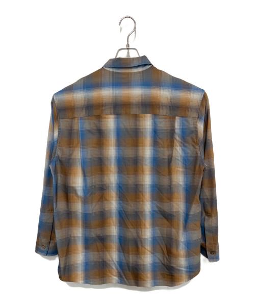AURALEE（オーラリー）AURALEE (オーラリー) SUPER LIGHT WOOL CHECK SHIRT ブルー×ブラウン サイズ:4の古着・服飾アイテム