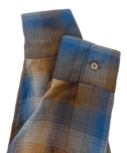 AURALEE（オーラリー）AURALEE (オーラリー) SUPER LIGHT WOOL CHECK SHIRT ブルー×ブラウン サイズ:4の古着・服飾アイテム