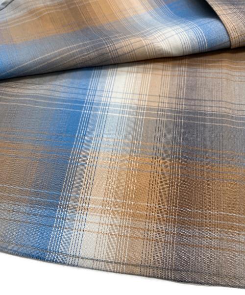 AURALEE（オーラリー）AURALEE (オーラリー) SUPER LIGHT WOOL CHECK SHIRT ブルー×ブラウン サイズ:4の古着・服飾アイテム