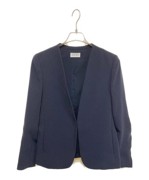 PLST（プラステ）PLST (プラステ) トリアセブレンドノーカラージャケット ネイビー サイズ:XSの古着・服飾アイテム