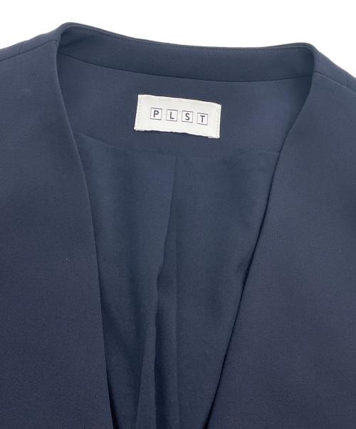 PLST（プラステ）PLST (プラステ) トリアセブレンドノーカラージャケット ネイビー サイズ:XSの古着・服飾アイテム
