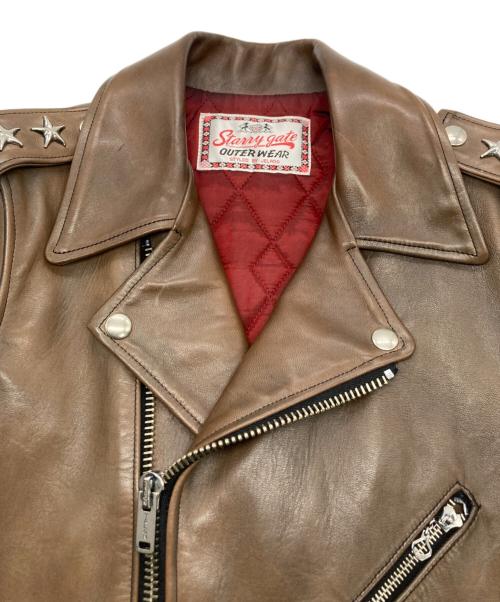 Starry Gate by JELADO（スターリーゲート バイ ジェラード）Starry Gate by JELADO (スターリーゲート バイ ジェラード) ホースレザーライダースジャケット ブラウン サイズ:XSの古着・服飾アイテム