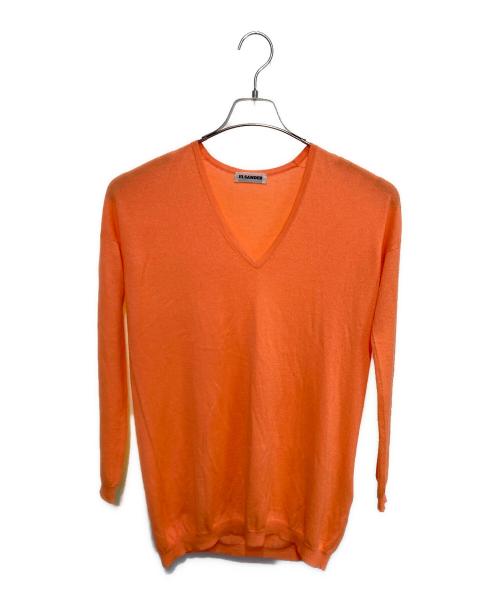 JIL SANDER（ジルサンダー）JIL SANDER (ジルサンダー) シルクカシミヤ混ニット オレンジ サイズ:36の古着・服飾アイテム