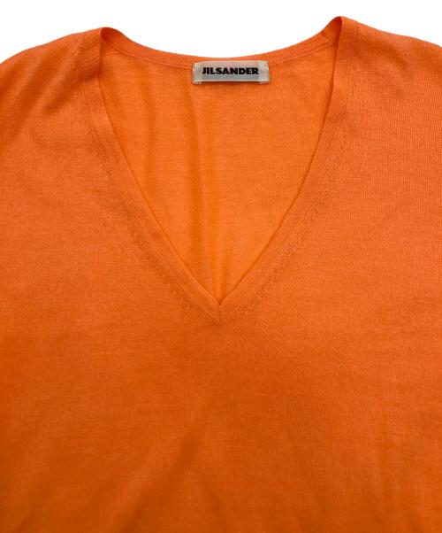 JIL SANDER（ジルサンダー）JIL SANDER (ジルサンダー) シルクカシミヤ混ニット オレンジ サイズ:36の古着・服飾アイテム