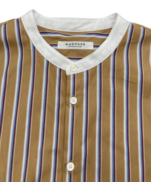 MACPHEE（マカフィー）MACPHEE (マカフィー) コットンブロード バンドカラーシャツ ベージュ サイズ:36の古着・服飾アイテム