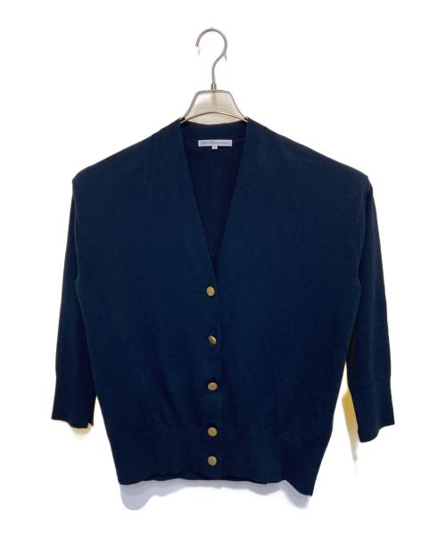23区（ニジュウサンク）23区 (ニジュウサンク) 【洗える】テンセルストレッチ Vネック カーディガン ネイビー サイズ:Ｍの古着・服飾アイテム