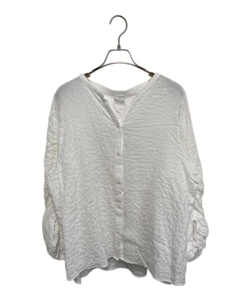 URBAN RESEARCH DOORS（アーバンリサーチドアーズ）URBAN RESEARCH DOORS (アーバンリサーチドアーズ) ギャザースリーブブラウス ホワイト サイズ:Ｍ 未使用品の古着・服飾アイテム