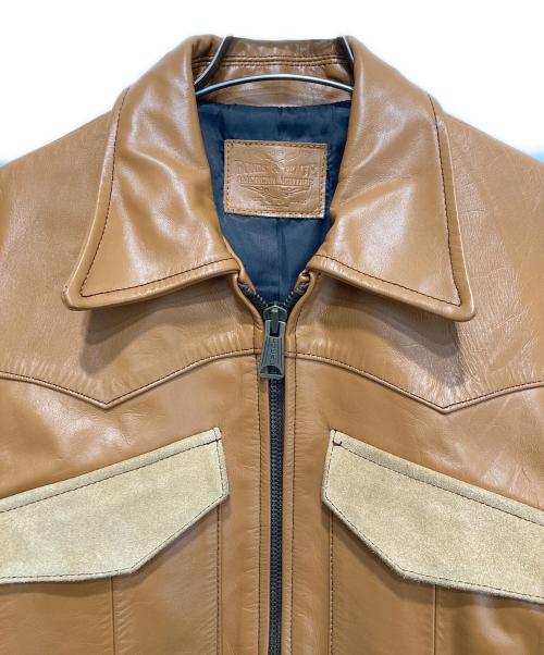 Bonds & Peace（ボンズアンドピース）Bonds & Peace (ボンズアンドピース) ウエスタンレザージャケット ブラウン サイズ:1の古着・服飾アイテム