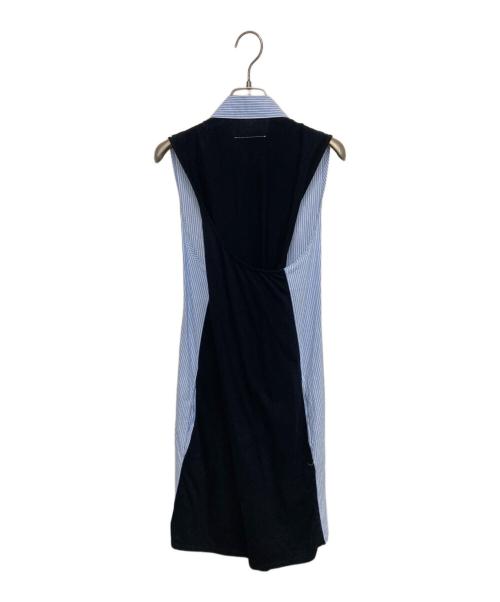 MM6 Maison Margiela（エムエムシックスメゾンマルジェラ）MM6 Maison Margiela (エムエムシックスメゾンマルジェラ) ノースリーブシャツワンピース ブルー サイズ:Ｓの古着・服飾アイテム