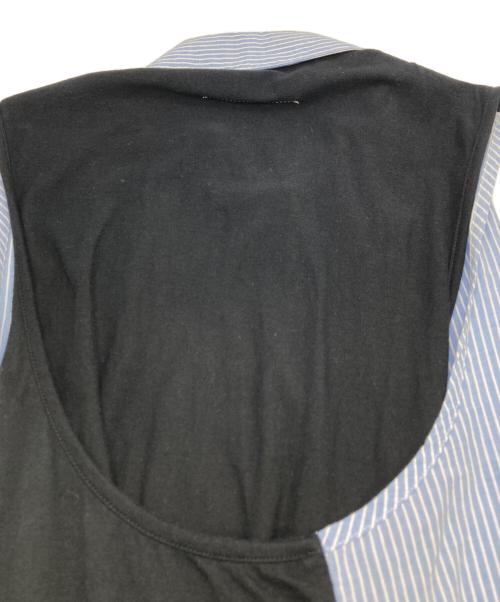MM6 Maison Margiela（エムエムシックスメゾンマルジェラ）MM6 Maison Margiela (エムエムシックスメゾンマルジェラ) ノースリーブシャツワンピース ブルー サイズ:Ｓの古着・服飾アイテム