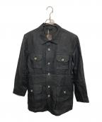 CORDINGSコーディングス）の古着「リネンサファリジャケット」｜ブラック