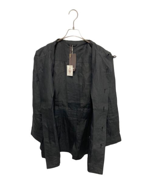 CORDINGS（コーディングス）CORDINGS (コーディングス) リネンサファリジャケット ブラック サイズ:Ｓの古着・服飾アイテム