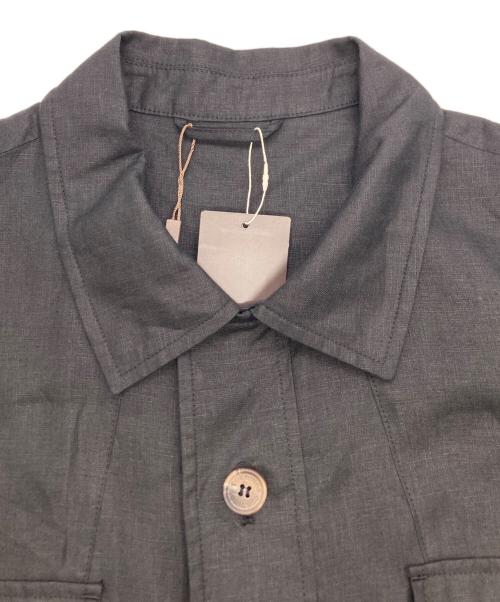 CORDINGS（コーディングス）CORDINGS (コーディングス) リネンサファリジャケット ブラック サイズ:Ｓの古着・服飾アイテム