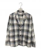 LARDINIラルディーニ）の古着「リネンテーラードジャケット」｜ブルー×グレー