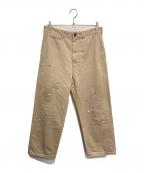FRAMeWORKフレームワーク）の古着「リペアペイントチノパンツ」｜ベージュ