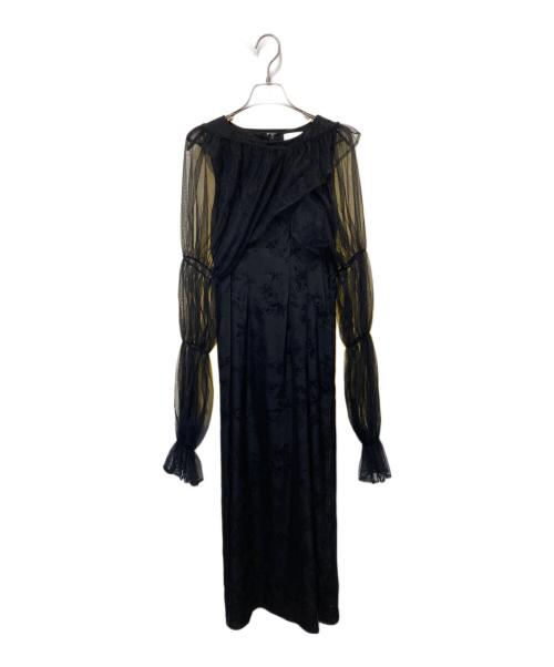 AMAIL（アマイル）AMAIL (アマイル) flower bon tulle dress / ドレス / シアートップス+ワンピースセット ブラック サイズ:FREEの古着・服飾アイテム