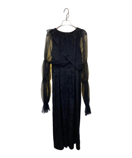 AMAIL（アマイル）AMAIL (アマイル) flower bon tulle dress / ドレス / シアートップス+ワンピースセット ブラック サイズ:FREEの古着・服飾アイテム