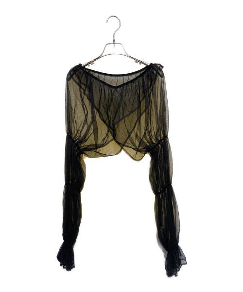 AMAIL（アマイル）AMAIL (アマイル) flower bon tulle dress / ドレス / シアートップス+ワンピースセット ブラック サイズ:FREEの古着・服飾アイテム